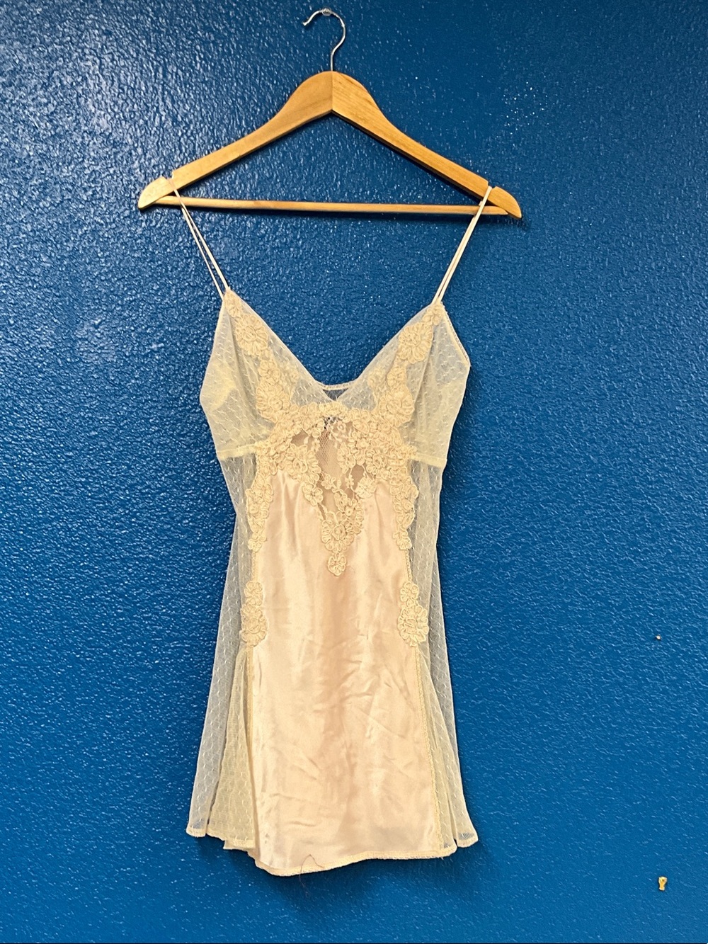 Delicate Lace Slip Dress - Cream